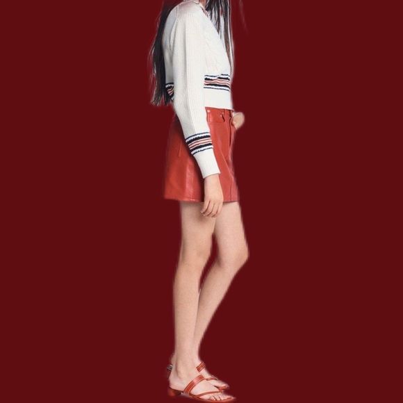 NWT $325 rag & bone | Dale Vee | Academia | V-Neck Cableknit Cropped Sweater - Picture 4 of 12